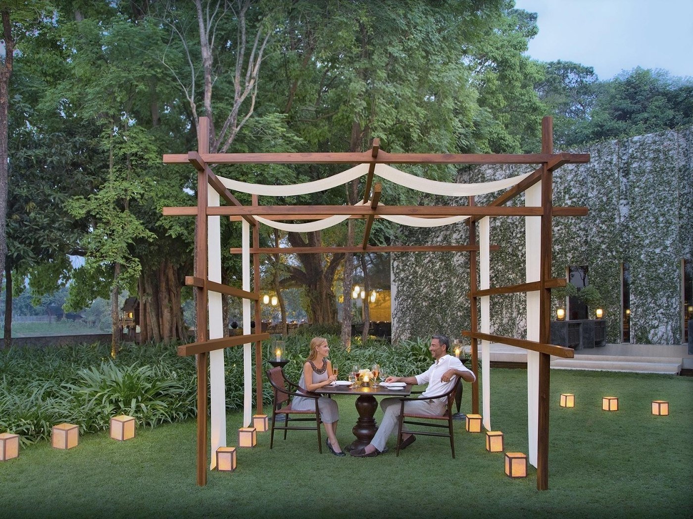 Garden dining pavilion at Anantara Chiang Mai Resort
