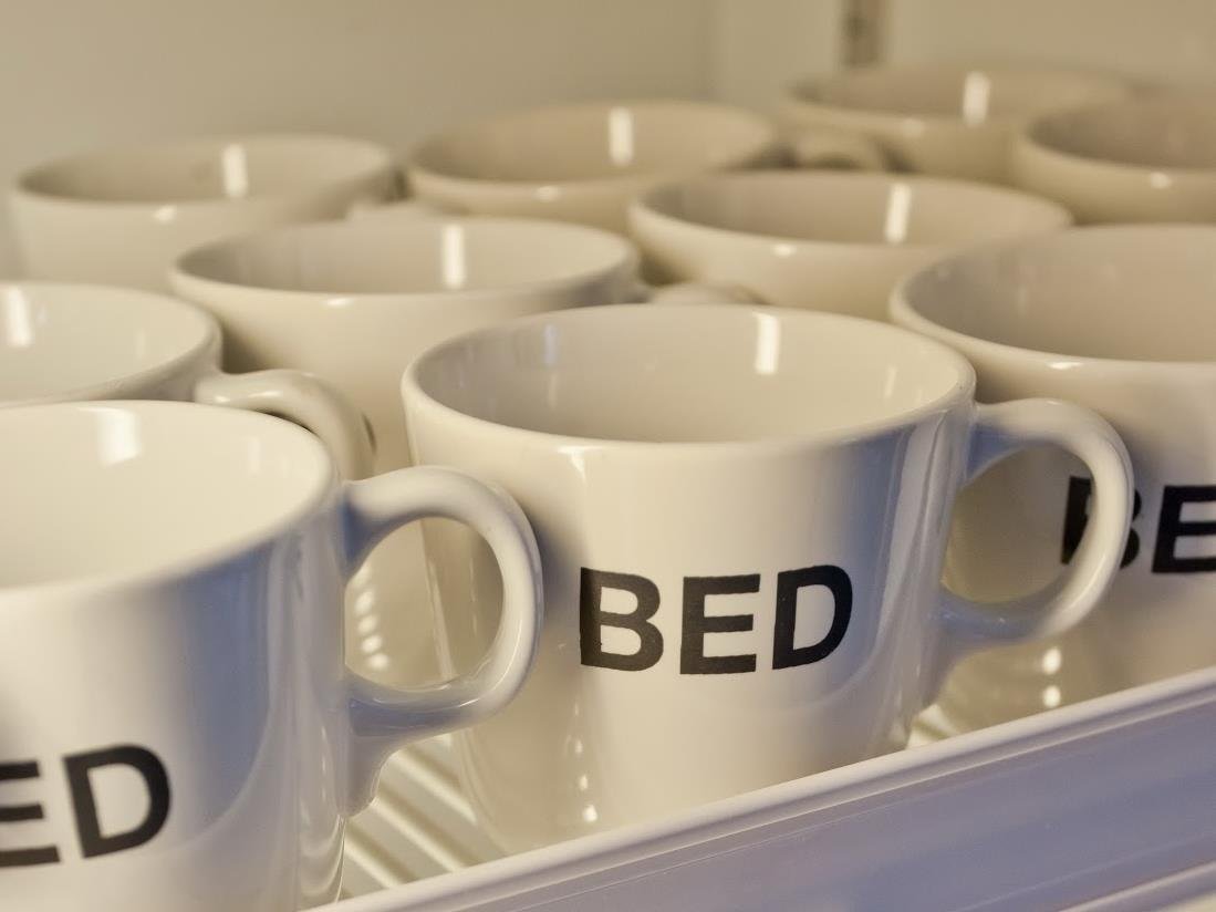 Property-branded cups at BED Nimman Hotel