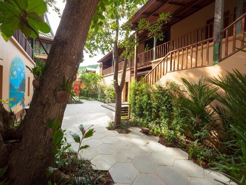 Garden path and timber balconies at Buri Rasa Koh Phangan
